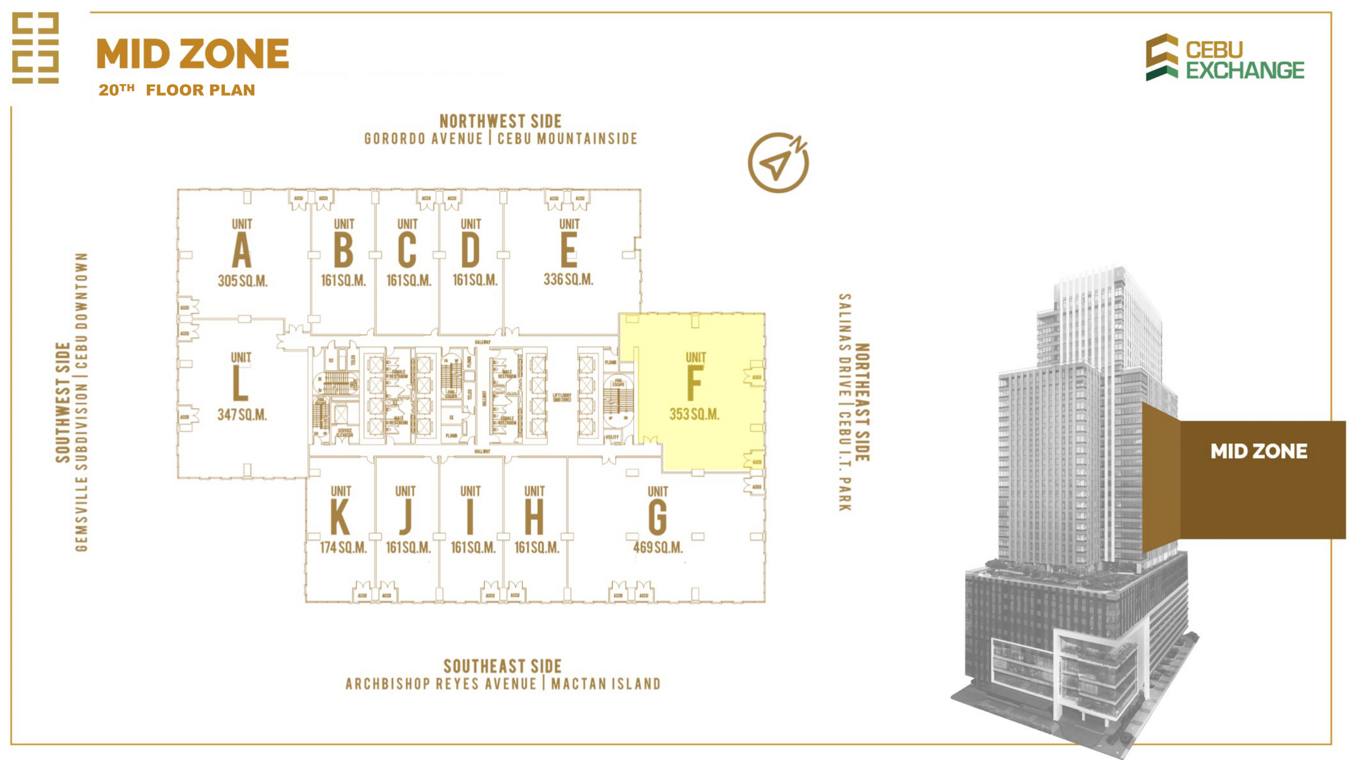 Cebu Exchange Unit 20-F office floor plan