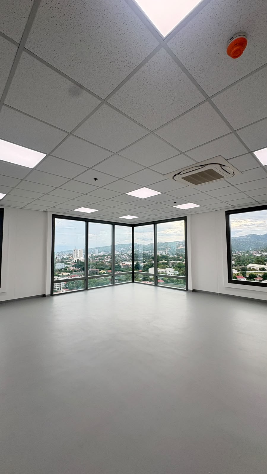 Actual warm-shell Cebu Exchange office interior before tenant fit-out